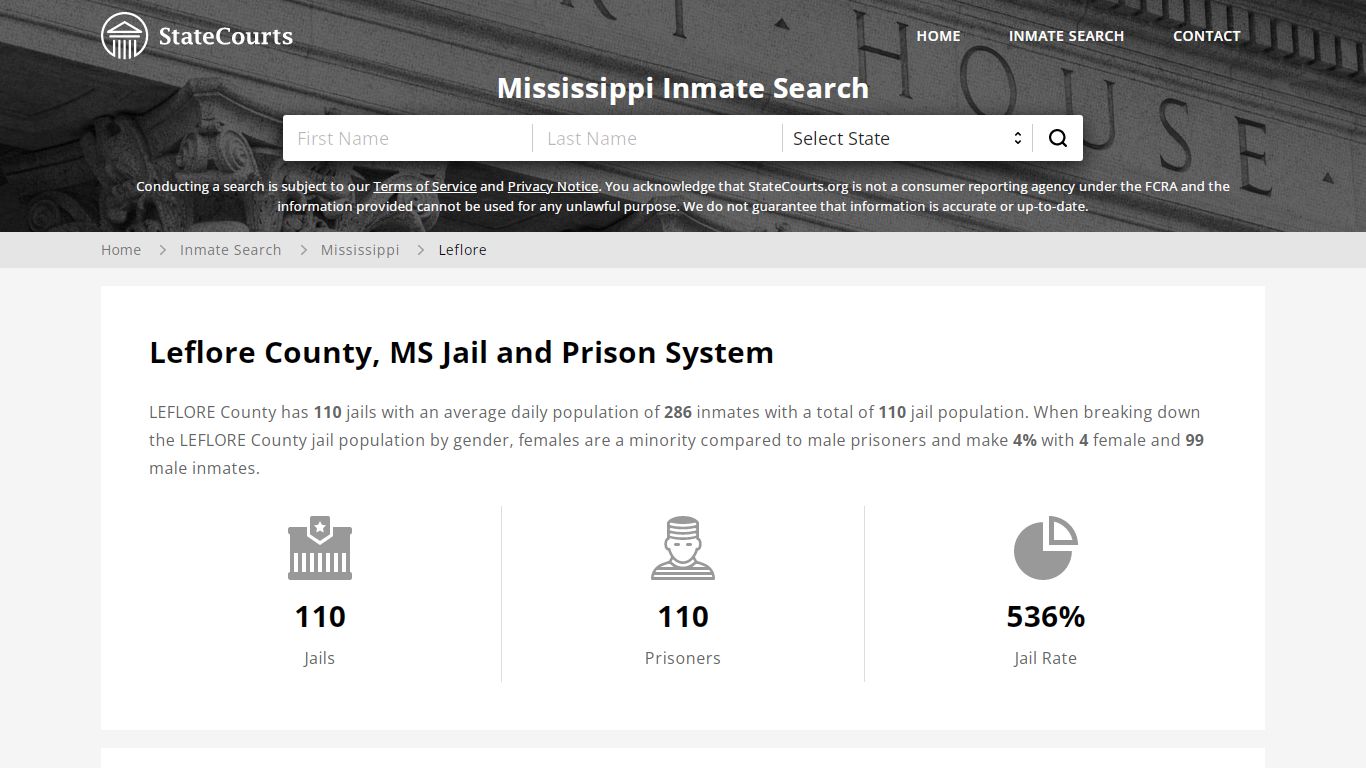 Leflore County, MS Inmate Search - StateCourts