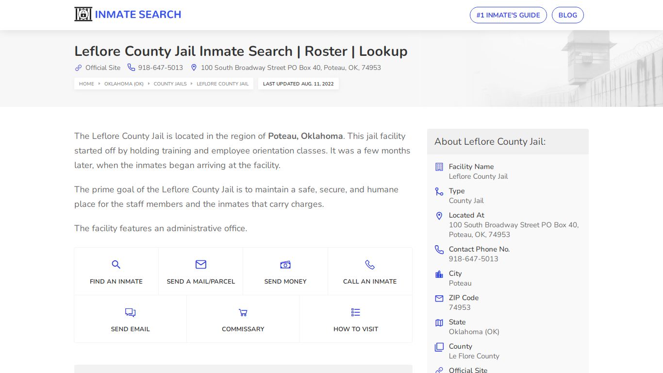 Leflore County Jail Inmate Search | Roster | Lookup